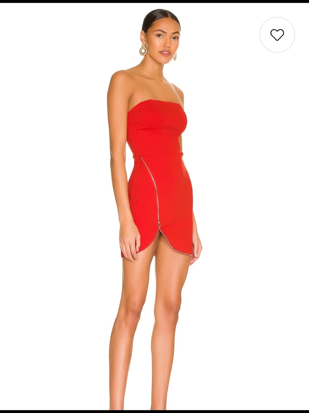 NWT Superdown Nylah Front Zip Strapless Bodycon Mini Dress Red Small